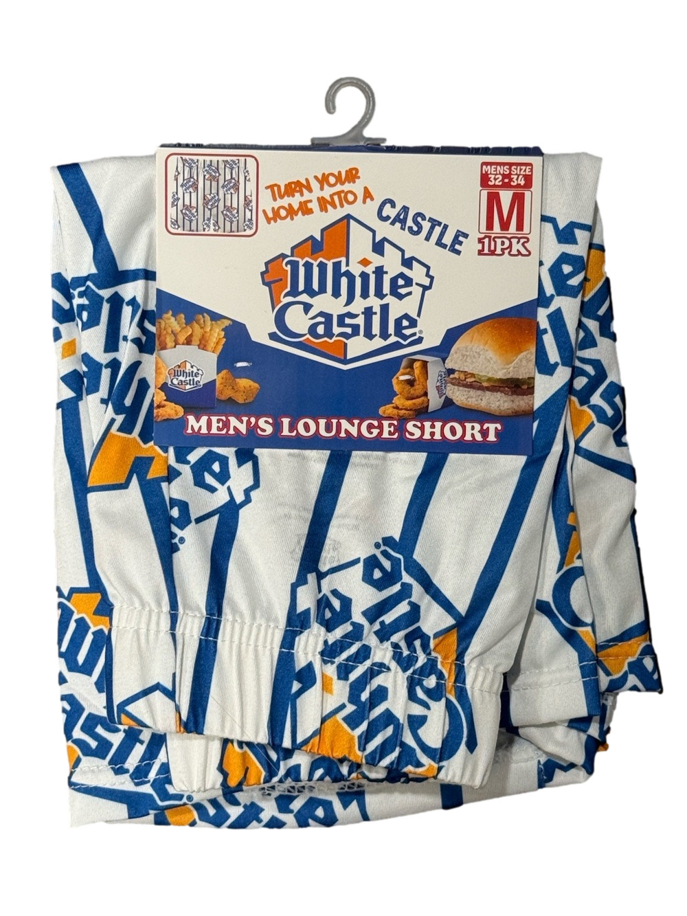 Mens White Castle Licensed Lounge Shorts - Size Medium - NWT